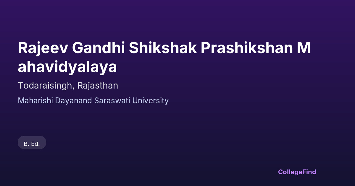 rajeev gandhi shikshak prashikshan mahavidyalaya