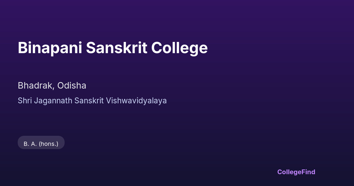 binapani sanskrit college