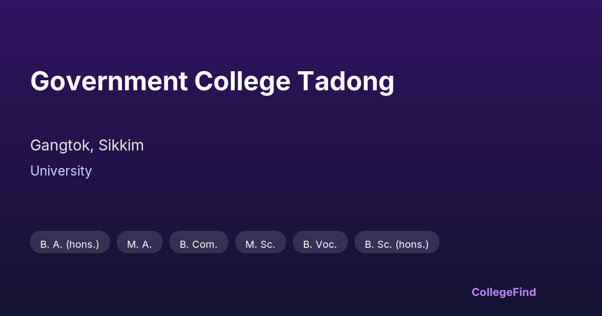 government college tadong