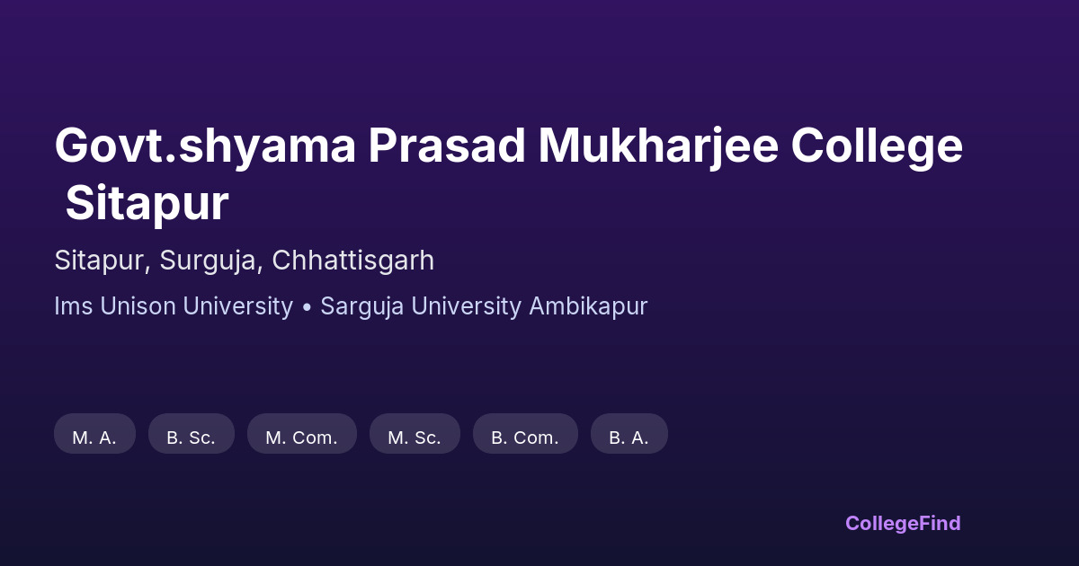 govt.shyama prasad mukharjee college sitapur