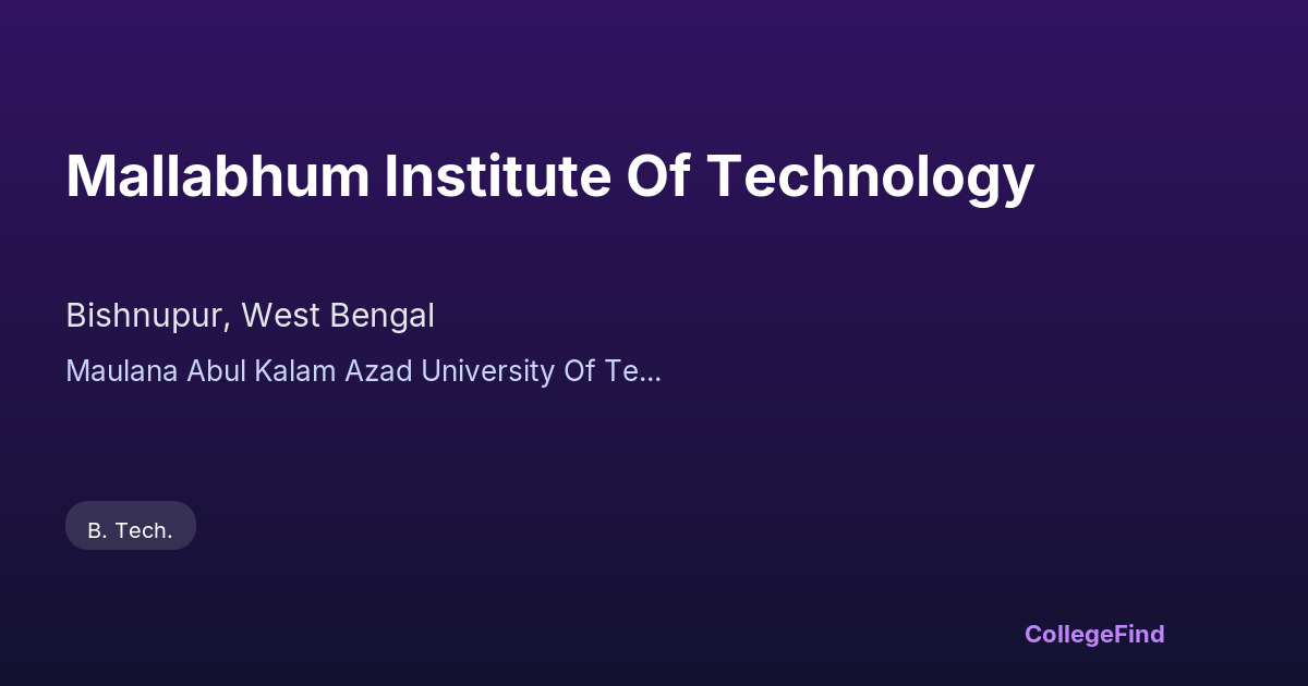 mallabhum institute of technology