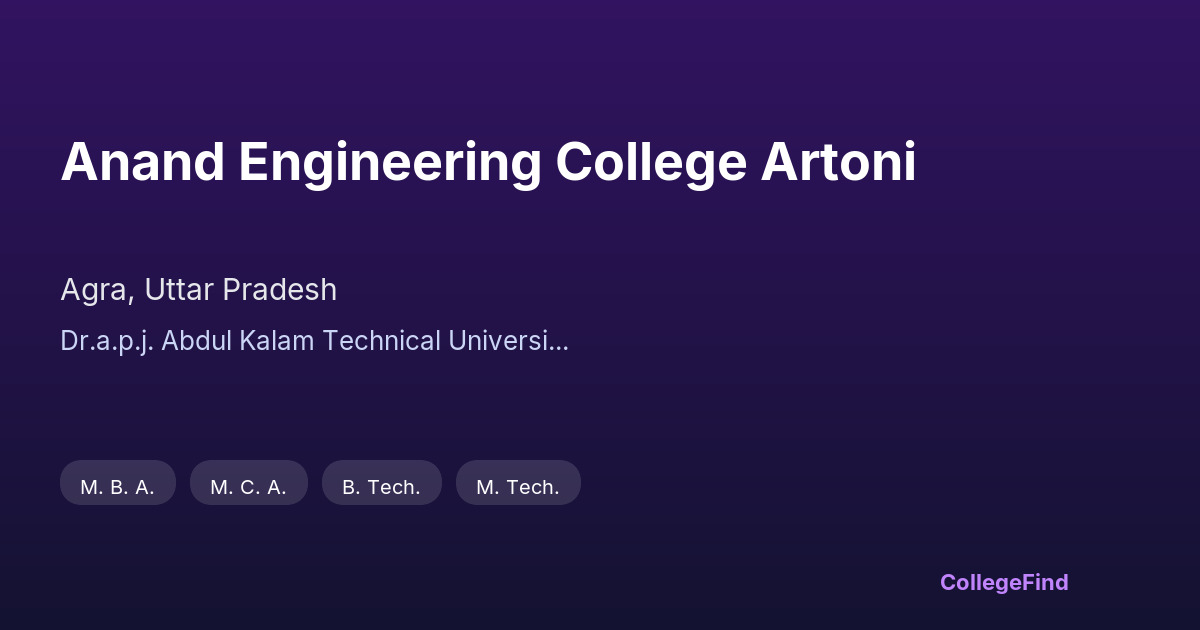 anand engineering college artoni