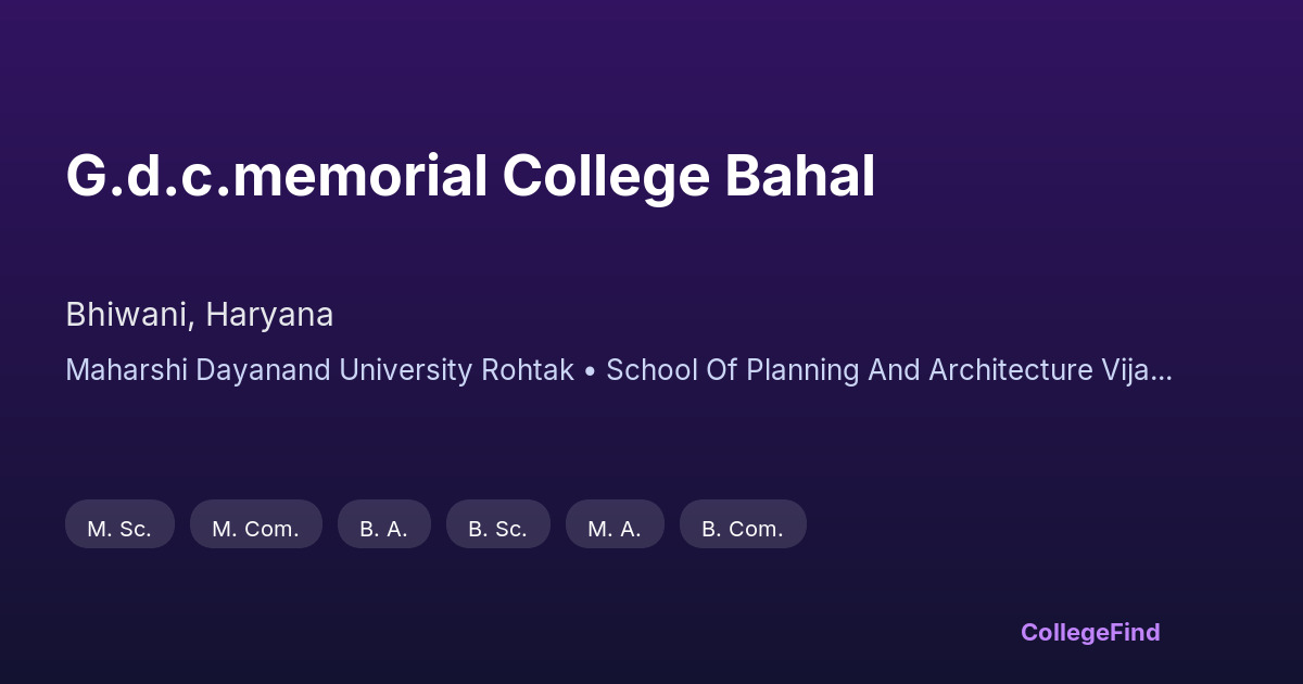 g.d.c.memorial college bahal