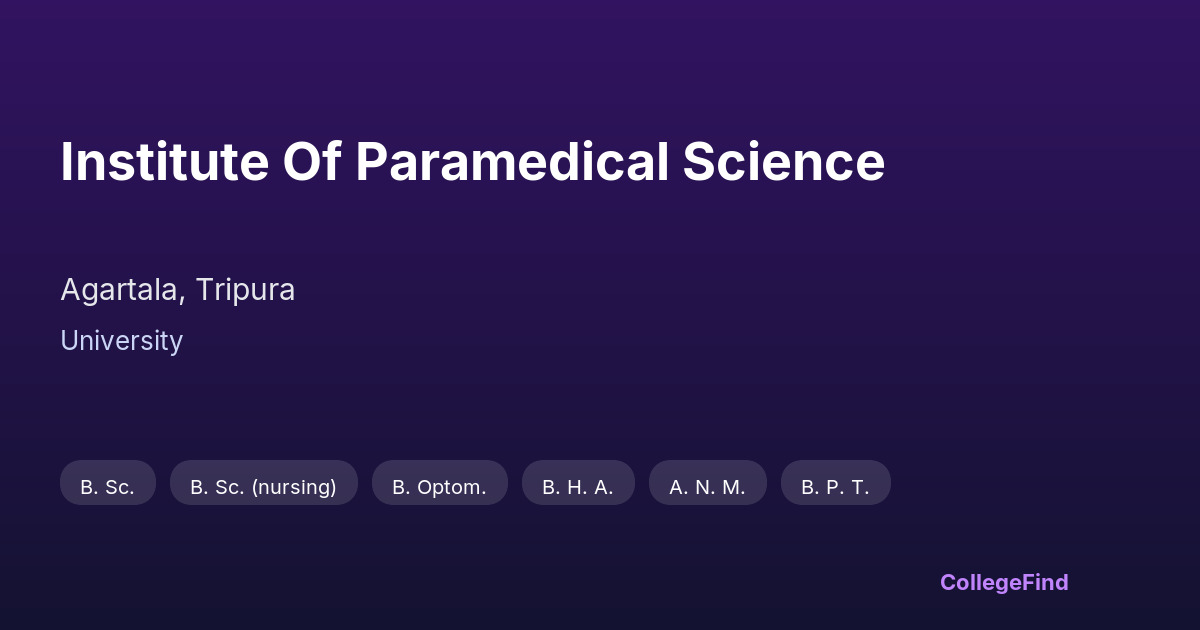 institute of paramedical science