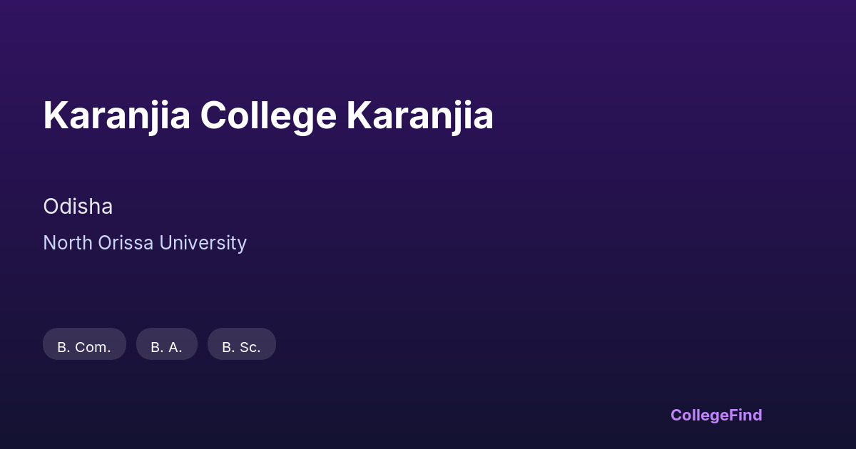 karanjia college karanjia