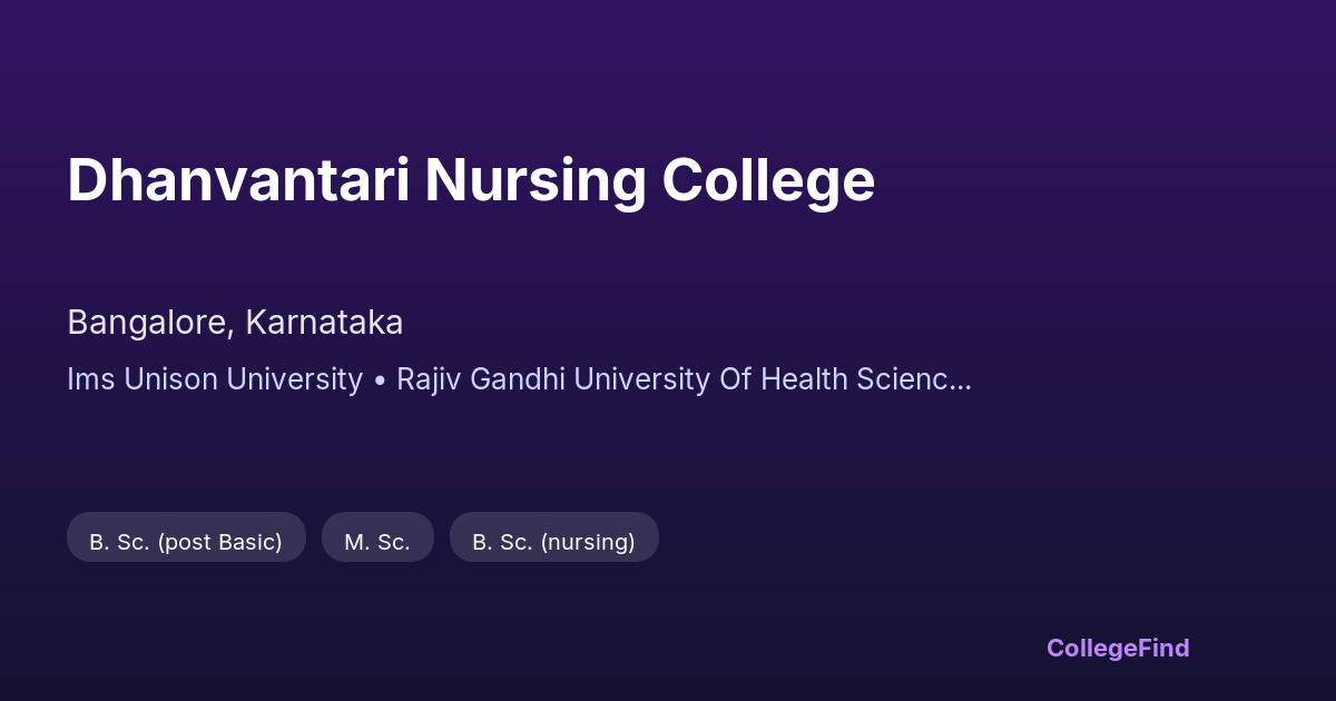 dhanvantari nursing college