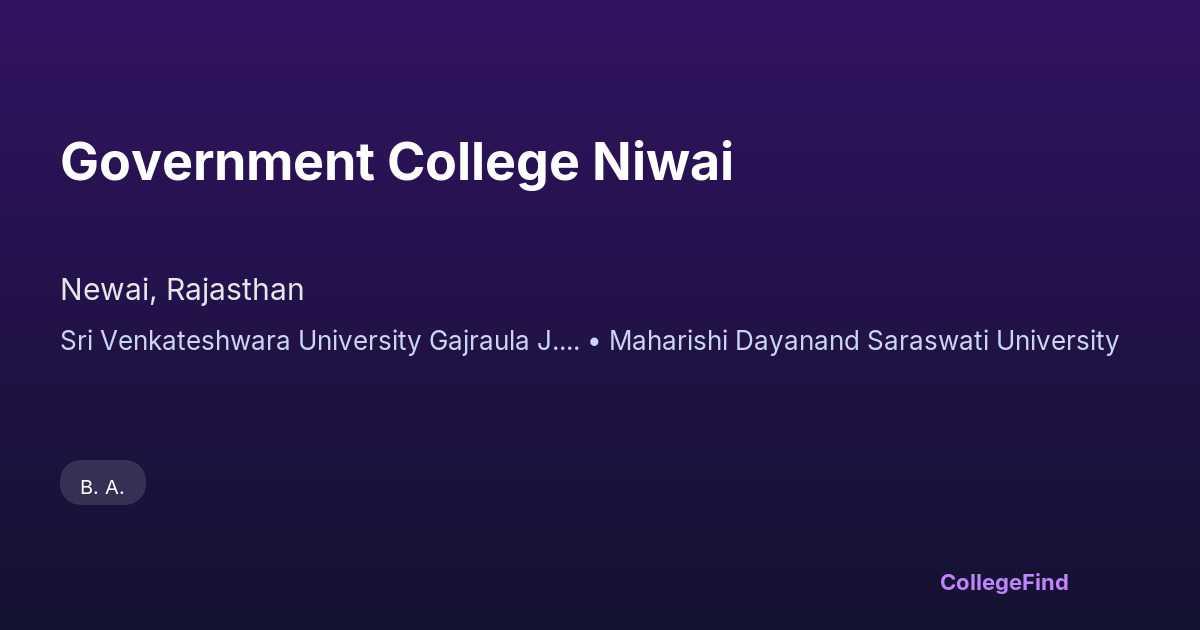 government college niwai