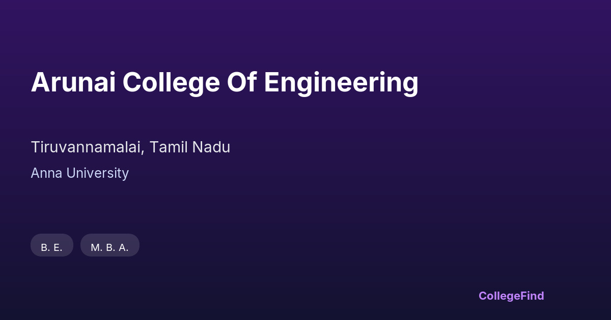 arunai college of engineering