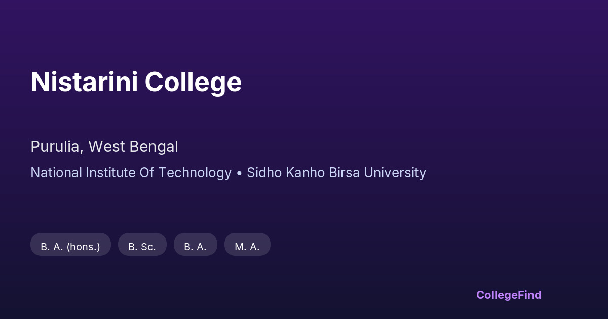 nistarini college