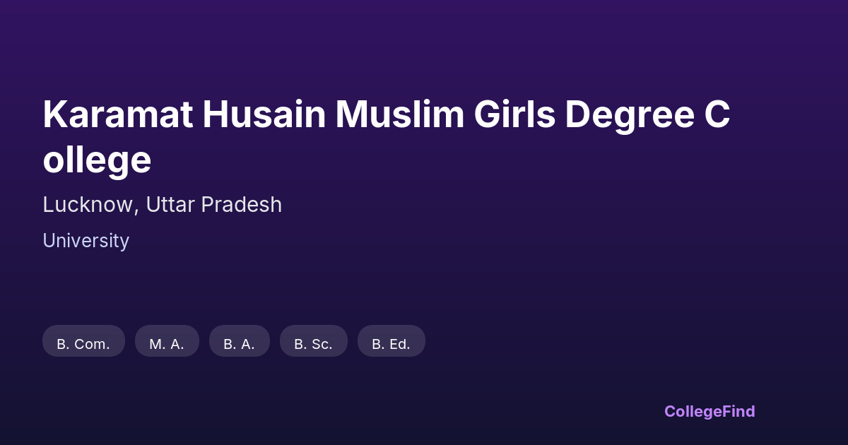 karamat husain muslim girls degree college