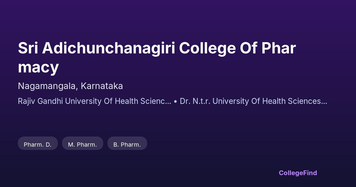 sri adichunchanagiri college of pharmacy