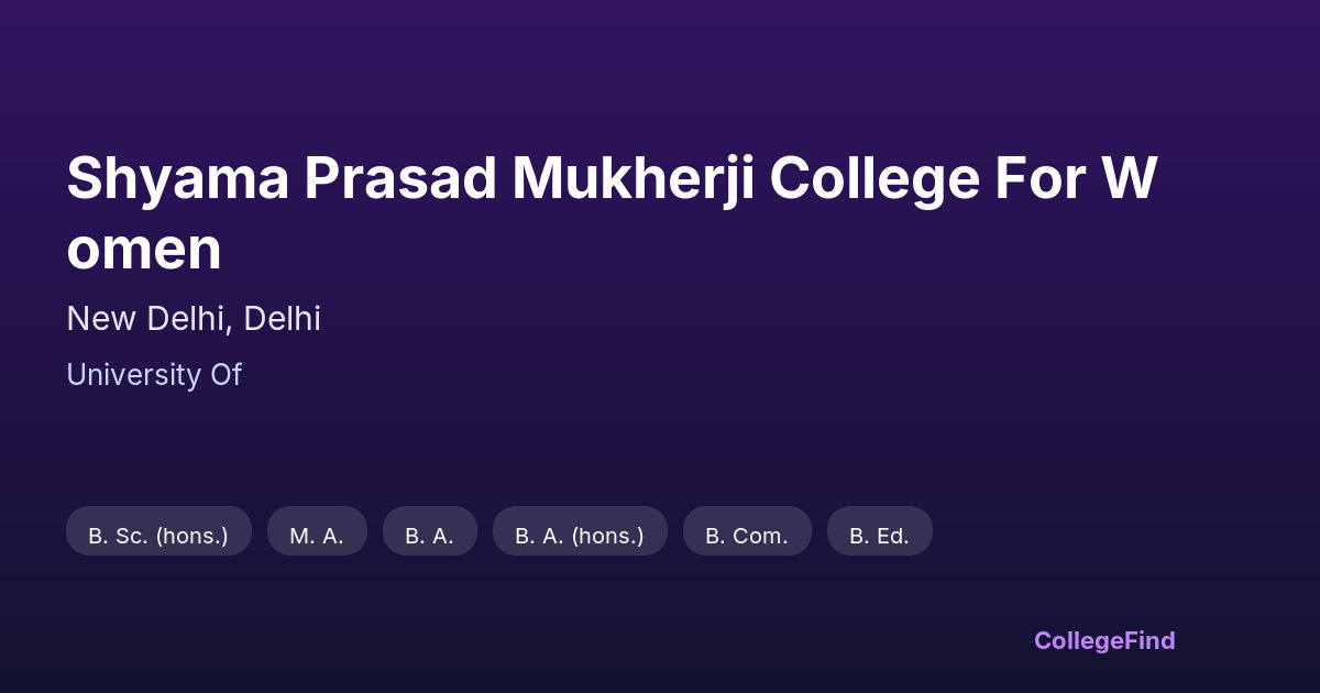 shyama prasad mukherji college for women