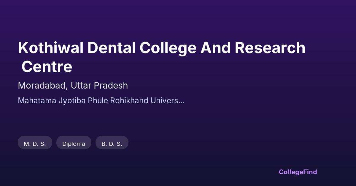 kothiwal dental college and research centre