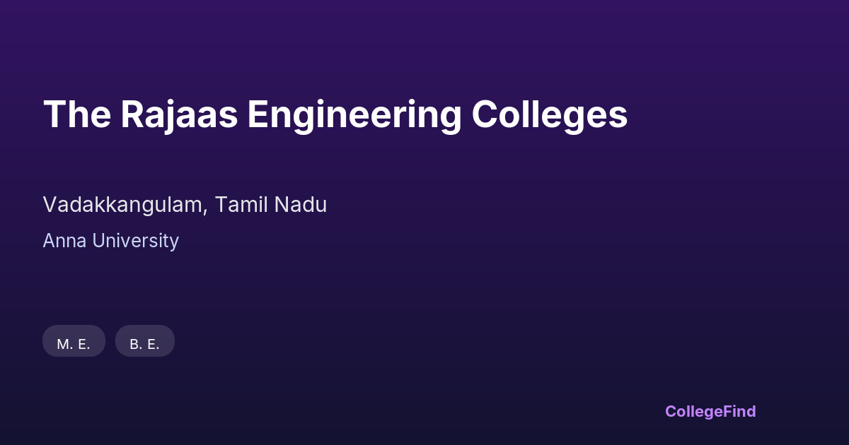 the rajaas engineering colleges