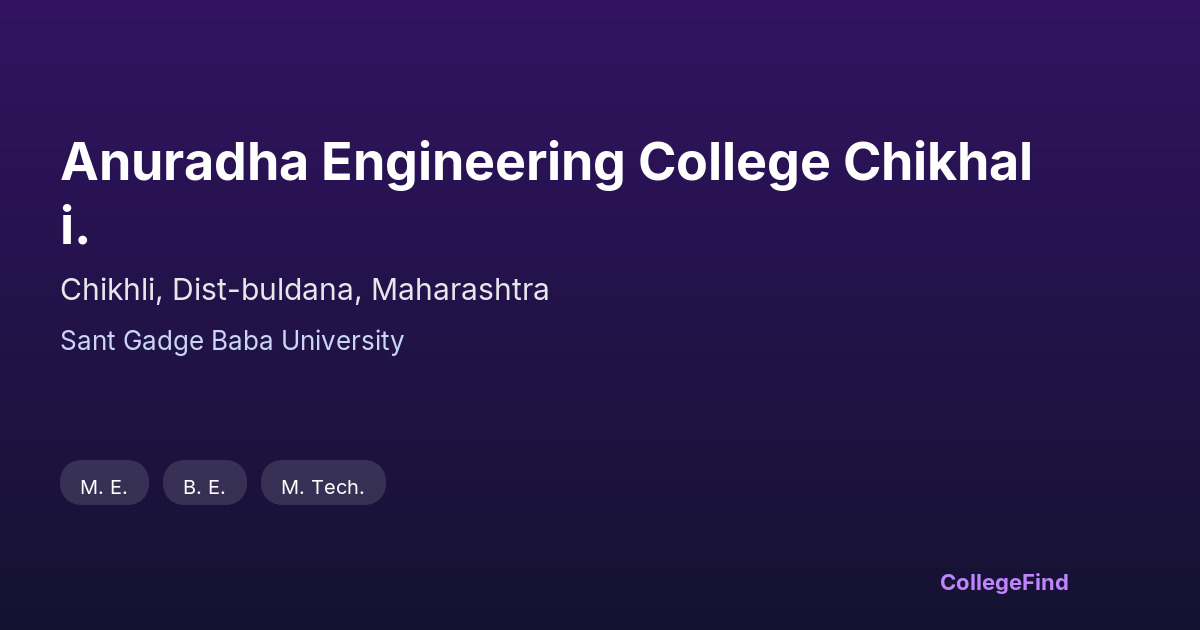 anuradha engineering college chikhali.