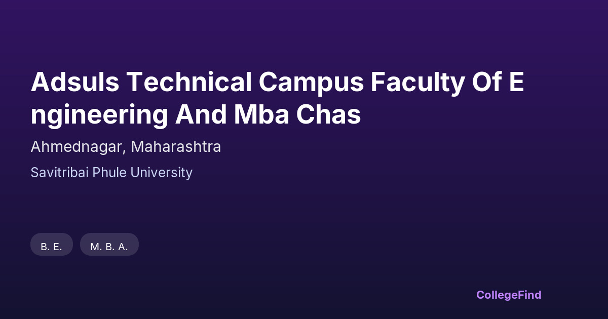 adsuls technical campus faculty of engineering and mba chas