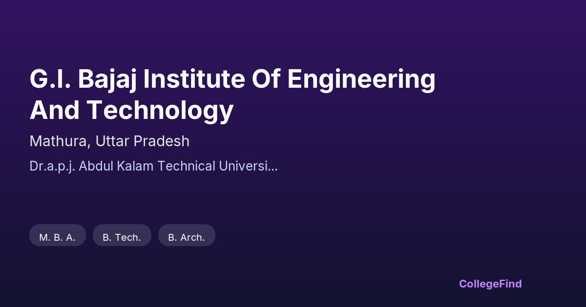 g.l. bajaj institute of engineering and technology