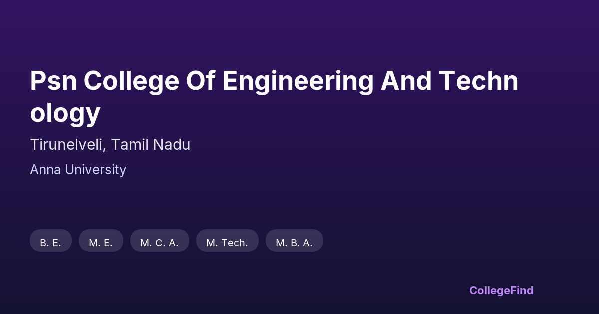 psn college of engineering and technology