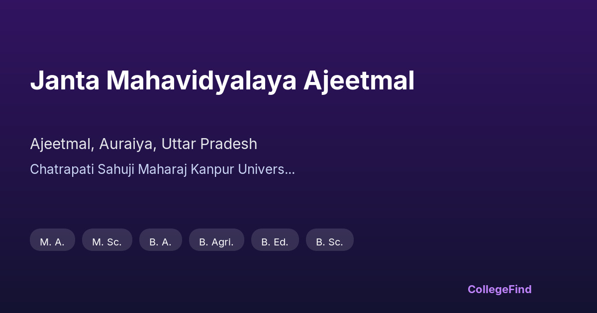 janta mahavidyalaya ajeetmal