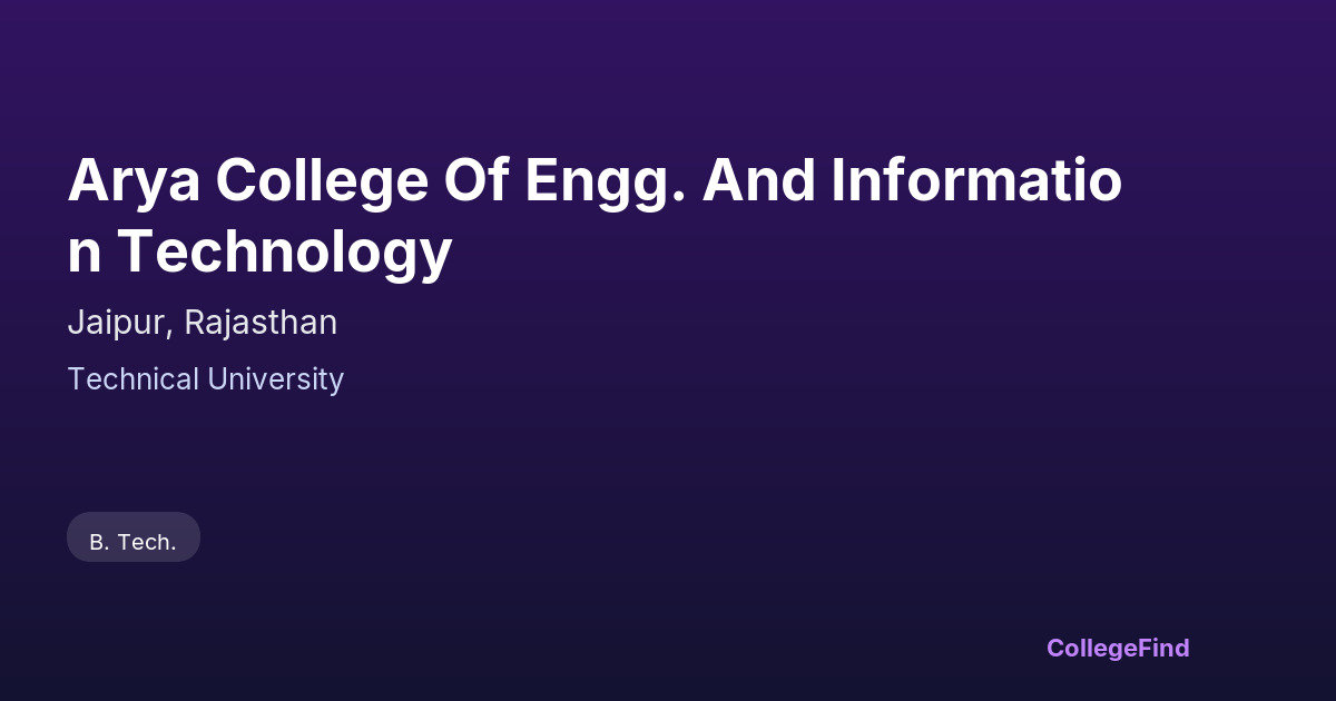 arya college of engg. and information technology