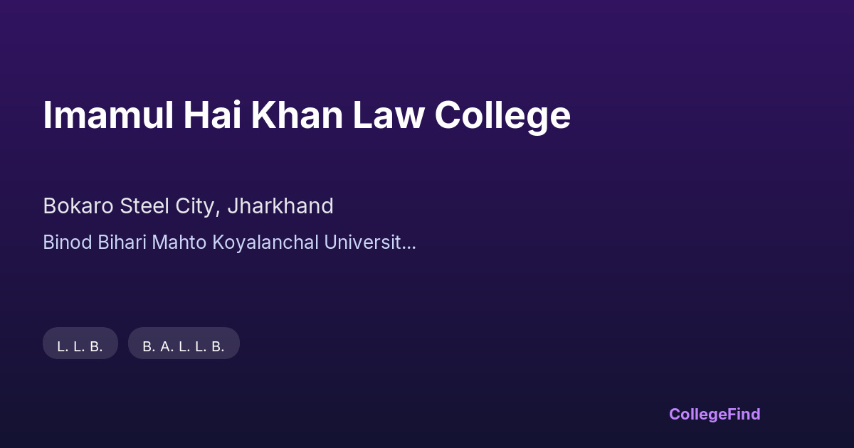 imamul hai khan law college