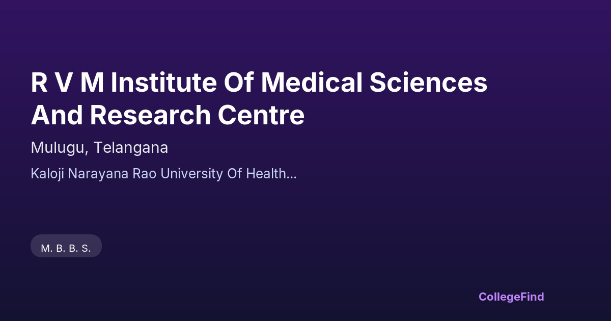 r v m institute of medical sciences and research centre