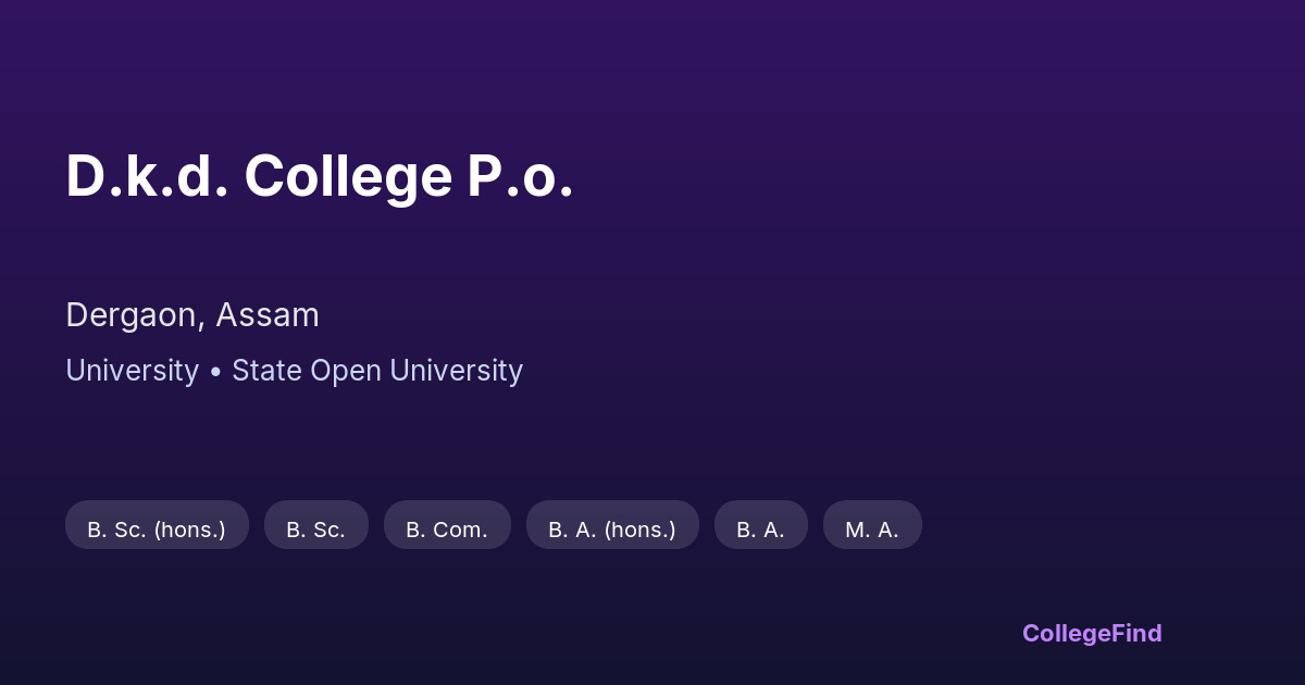 d.k.d. college p.o.