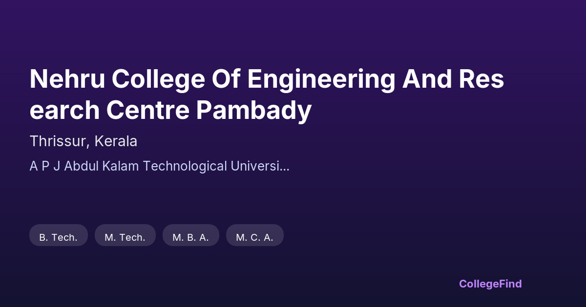 nehru college of engineering and research centre pambady