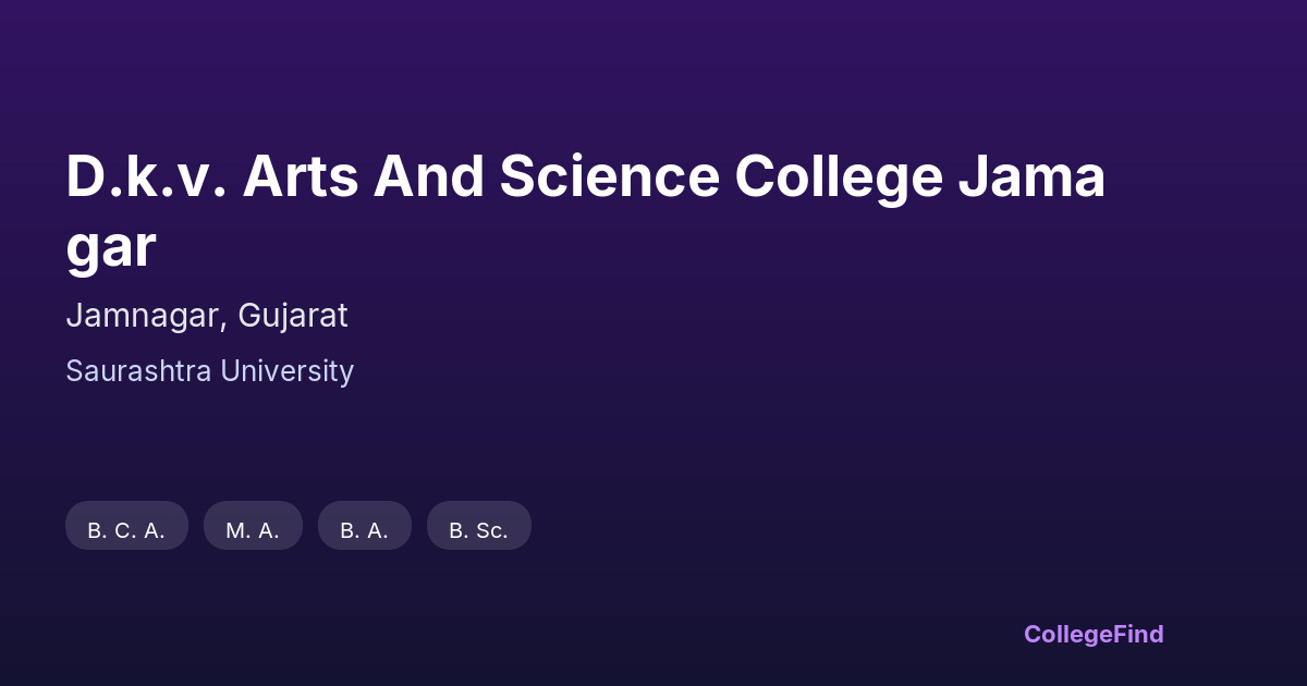 d.k.v. arts and science college jamagar