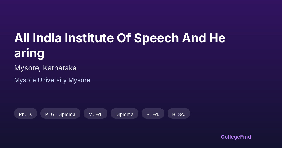all india institute of speech and hearing