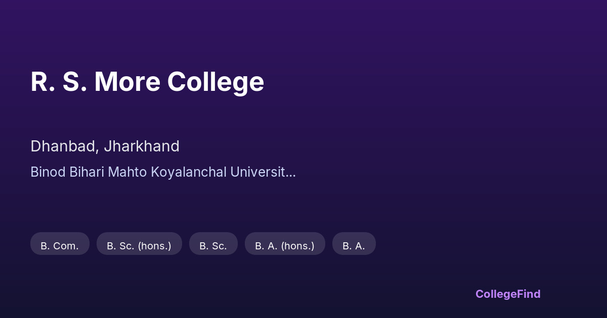 r. s. more college