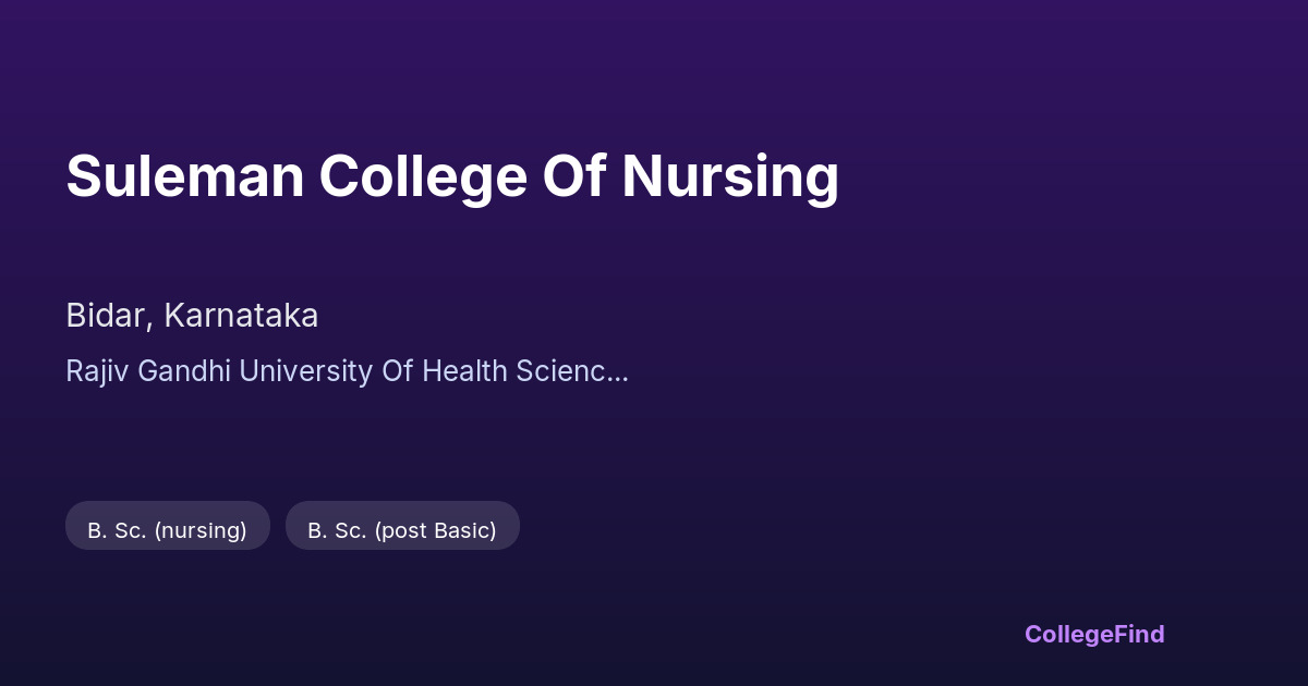 suleman college of nursing