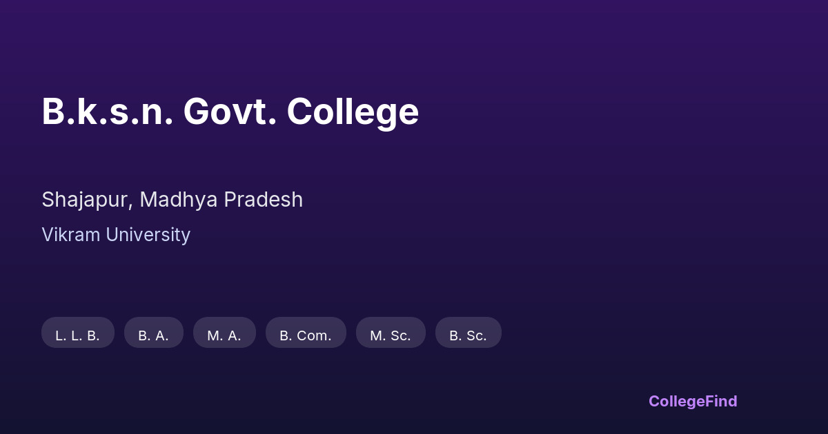 b.k.s.n. govt. college