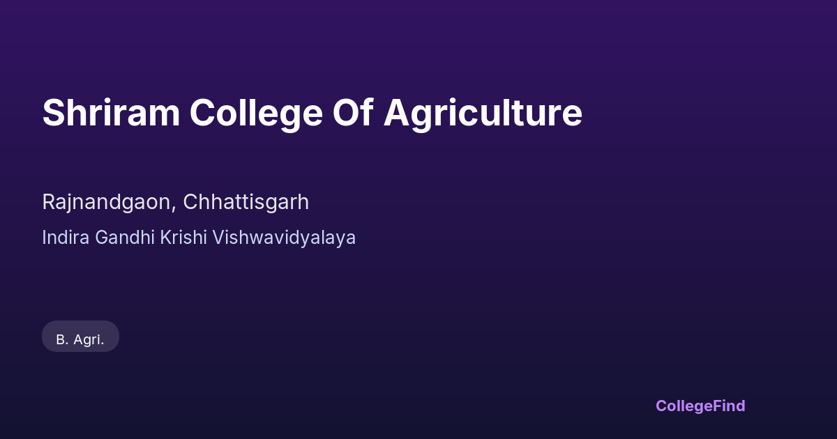 shriram college of agriculture