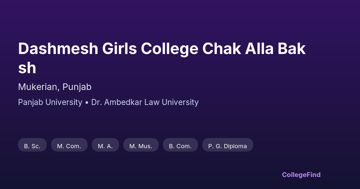 dashmesh girls college chak alla baksh