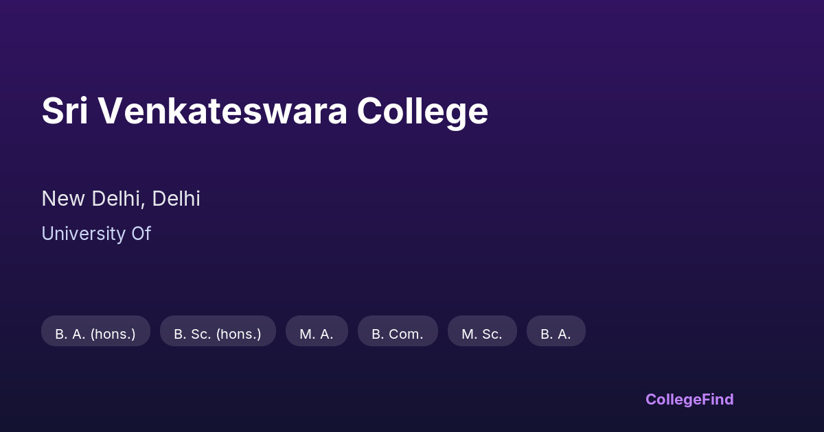 sri venkateswara college