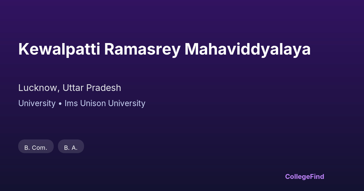 kewalpatti ramasrey mahaviddyalaya