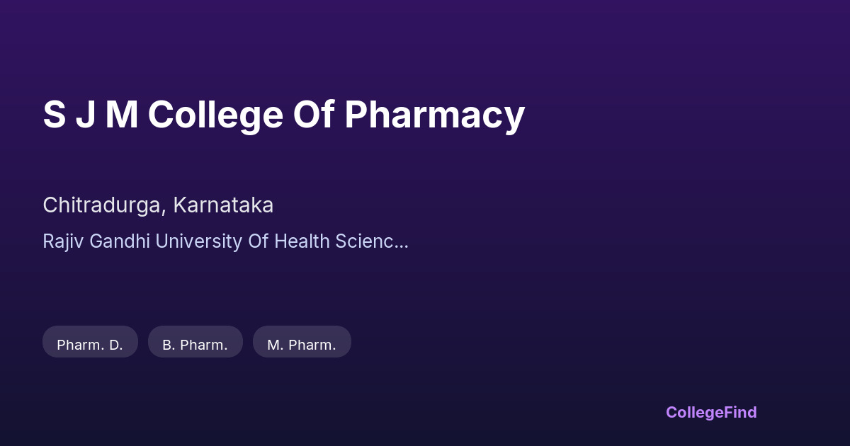 s j m college of pharmacy