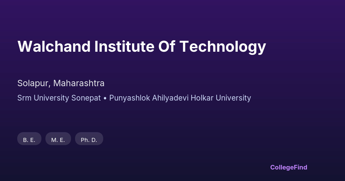 walchand institute of technology