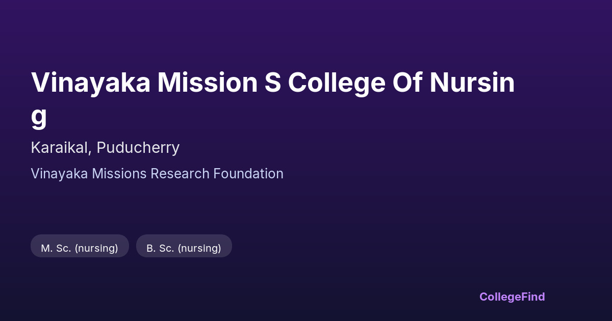 vinayaka mission s college of nursing