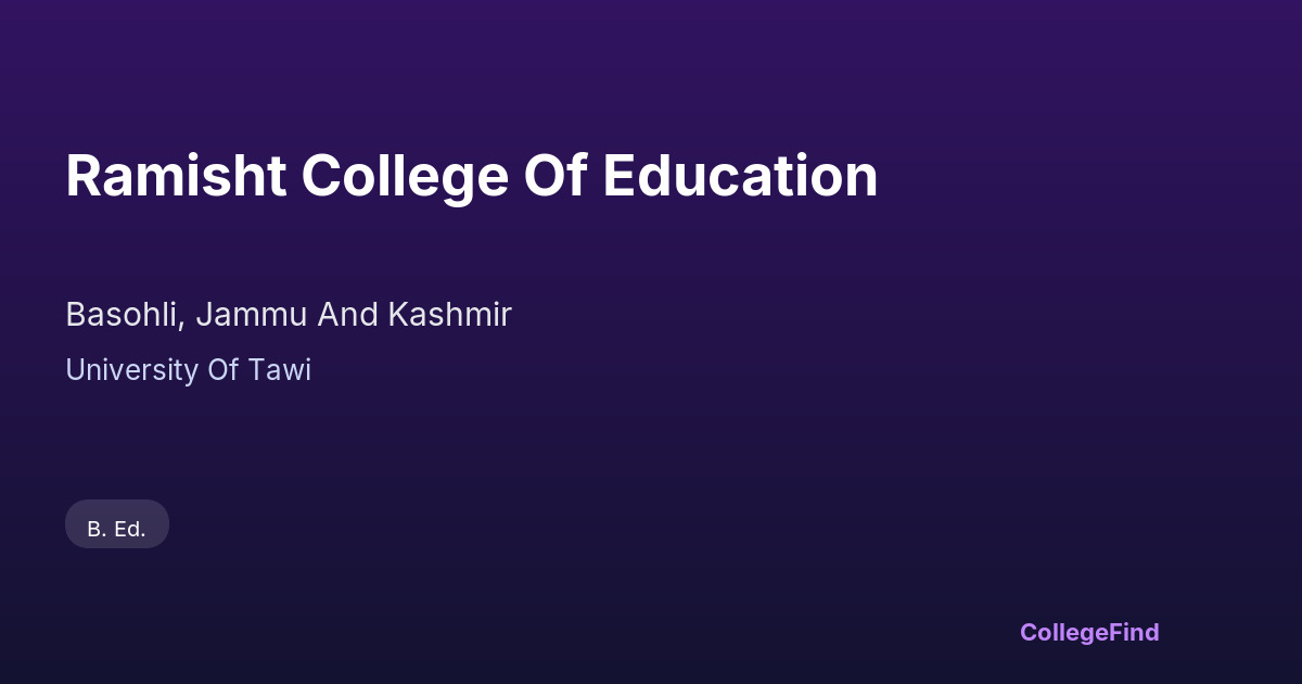 ramisht college of education