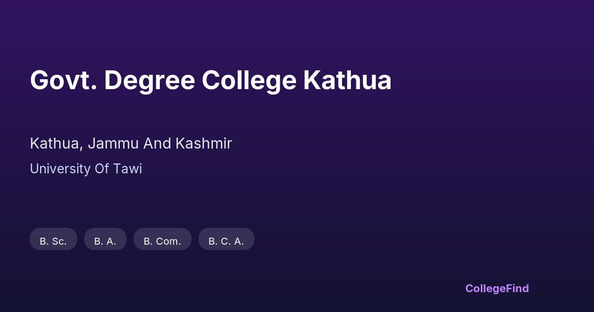 govt. degree college kathua