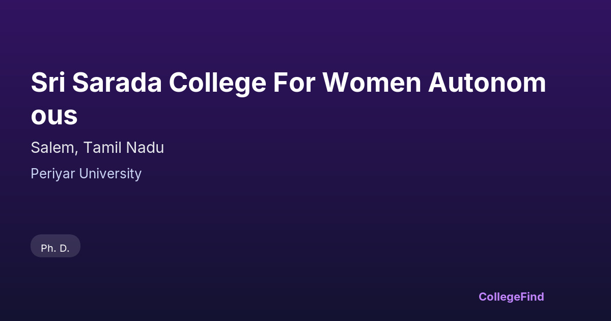 sri sarada college for women autonomous