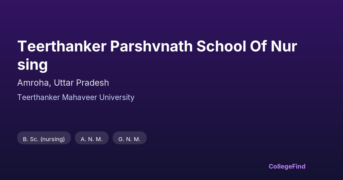 teerthanker parshvnath school of nursing