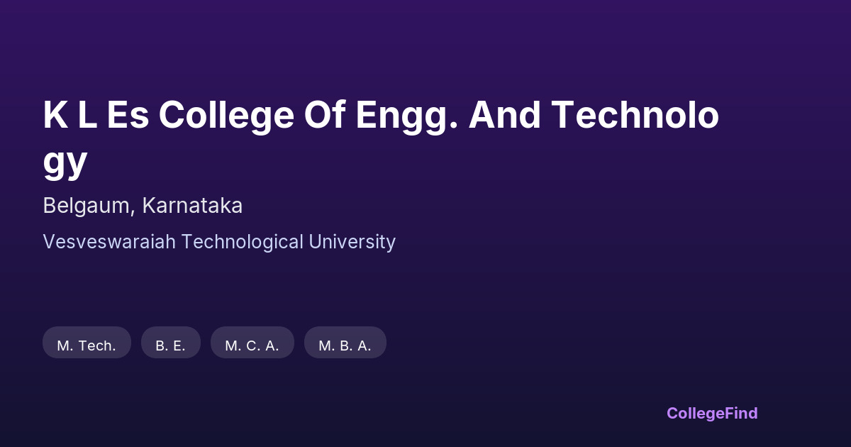 k l es college of engg. and technology