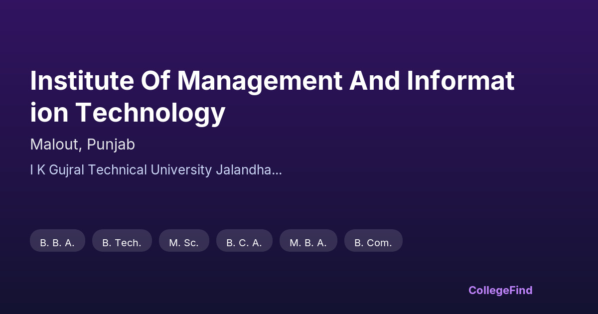 institute of management and information technology