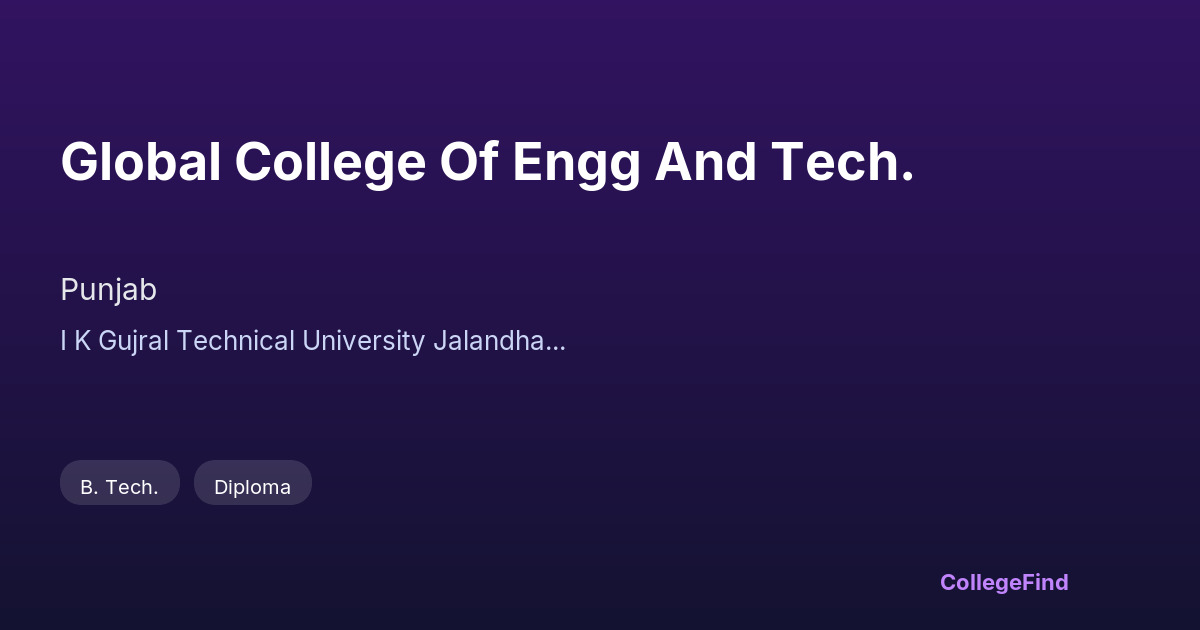 global college of engg and tech.