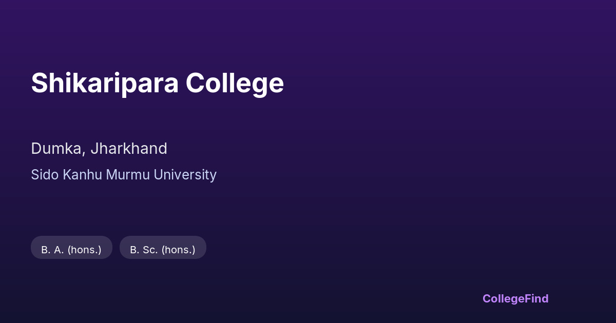 shikaripara college