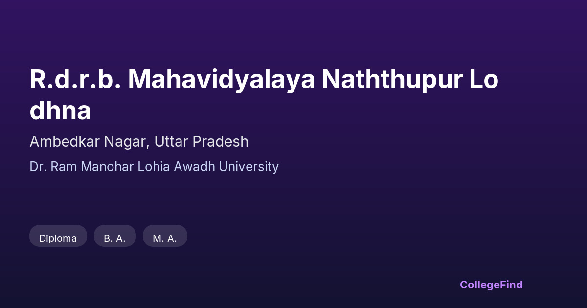 r.d.r.b. mahavidyalaya naththupur lodhna