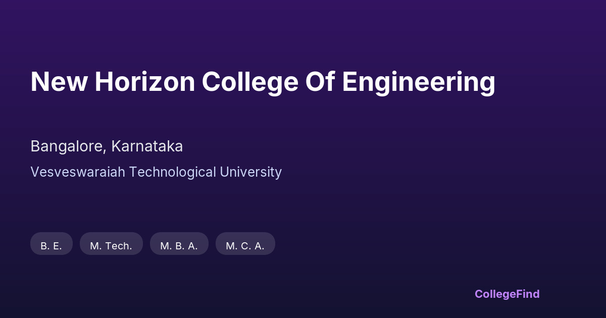 new horizon college of engineering